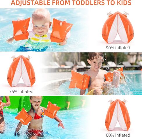 عوامات الذراع، أجنحة مائية للسباحة - 4 عبوات من عوامات الأطفال الصغار لتعلم السباحة، عوامات ذراع السباحة القابلة للنفخ، عوامات سباحة ناعمة للأطفال الصغار من سن 1 إلى 3 أعوام، والأطفال الذين تتراوح أعمارهم بين 3-5 أعوام، و6-12 عامًا (زوجان) in Kuwait