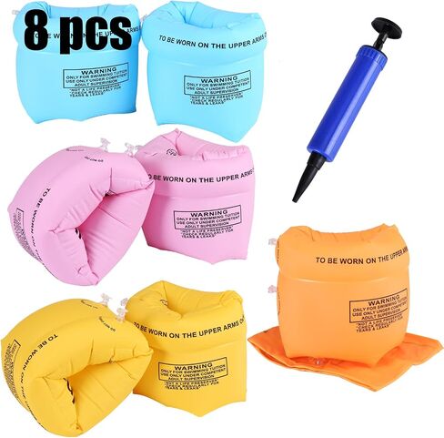 Arm Floaties Inflatable Swim Arm Bands Floater Sleeves Swimming Rings.(4-6-8 Pcs) in Kuwait