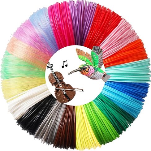 عبوات خيوط PLA لقلم ثلاثي الأبعاد بـ 20 لونًا، 10 أقدام لكل لون، إجمالي مواد طباعة ثلاثية الأبعاد بطول 200 قدم من TTYT3D، دعم لجميع الطابعات ثلاثية الأبعاد مقاس 1.75 مم / قلم ثلاثي الأبعاد، لا يدعم قلم 3Doodler in Kuwait