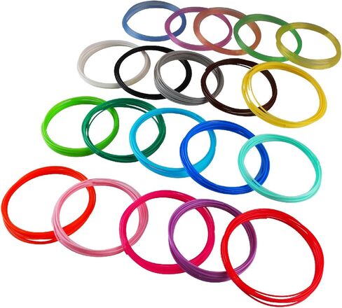 عبوات خيوط PLA لقلم ثلاثي الأبعاد بـ 20 لونًا، 10 أقدام لكل لون، إجمالي مواد طباعة ثلاثية الأبعاد بطول 200 قدم من TTYT3D، دعم لجميع الطابعات ثلاثية الأبعاد مقاس 1.75 مم / قلم ثلاثي الأبعاد، لا يدعم قلم 3Doodler in Kuwait