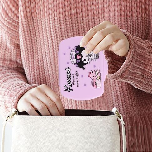 Kawaii Pill Case Purple Pill Box,6 Compartments Cute Pill Container Portable Daily Pill Case to Hold Vitamins,Cod Liver Oil,Supplements,Cartoon Compact Pill Organizer for Office Travel in Saudi Arabia