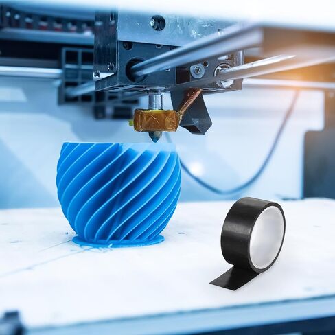 MECCANIXITY شريط درجة حرارة عالية 60 مم شريط قماش مطلي بمادة PTFE شريط مقاوم للحرارة لسدادات الفراغ شريط لاصق 10 متر/33 قدم أسود سمك 0.13 مم in Kuwait