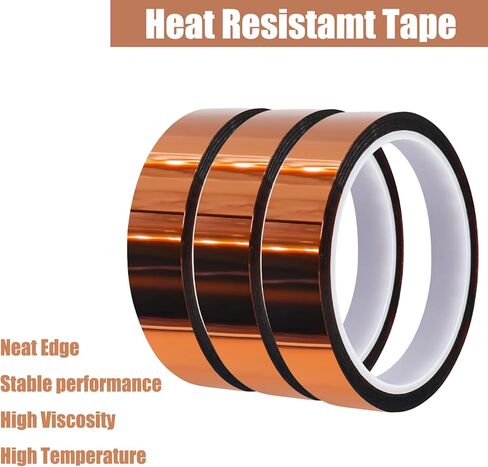 شريط حراري للتسامي، 3 لفات 20 مم × 33 م (108 قدم)، شريط مقاوم للحرارة لدرجة الحرارة العالية، شريط لاصق لنقل الحرارة، شريط تصعيد، بدون بقايا (ألوان صفراء) in Kuwait