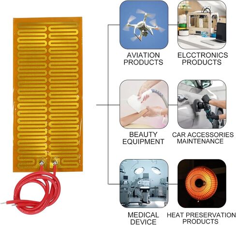 6pcs Film Heater Plate Adhesive Pad 24V 30W 45mmx100mm PI Heating Elements Film Strip Heater Adhesive Polyimide Heater Plate in Saudi Arabia