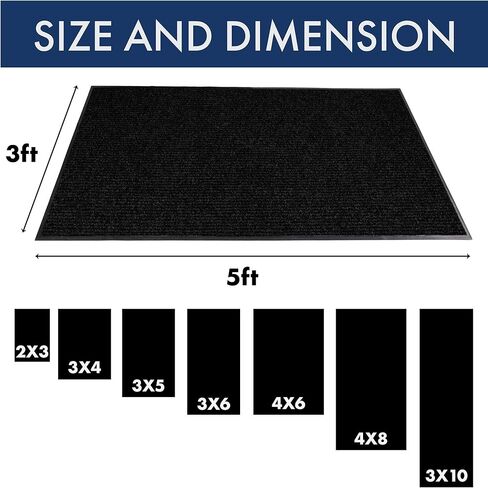 Notrax Carpeted Entrance Mat, Charcoal, 3ft.x5ft. (117S0035CH) in Saudi Arabia