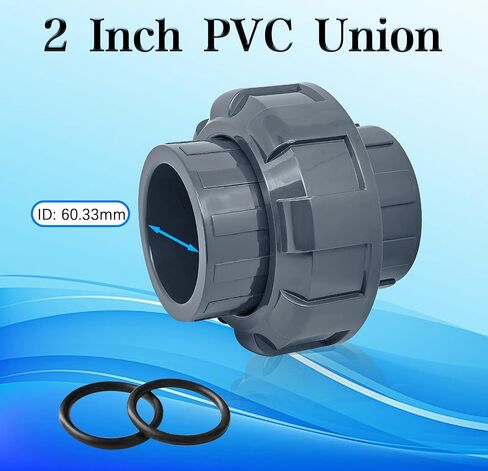 4PCS PVC Union Coupling Pipe Fitting, 1 Inch PVC Slip Union, PVC Union Fittings Set with Slip Socket Port Connection, PVC Pipe Unions for Swimming Pools and Outdoor Plumbing Applications in Kuwait