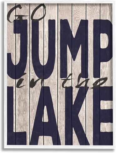 Stupell Industries Go Jump In The Lake Country Typography Navy، تصميم ريجينا نوفيل in Saudi Arabia