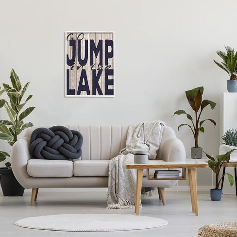 Stupell Industries Go Jump In The Lake Country Typography Navy، تصميم ريجينا نوفيل in Saudi Arabia