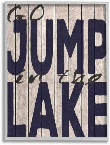 Stupell Industries Go Jump In The Lake Country Typography Navy، تصميم ريجينا نوفيل in Saudi Arabia