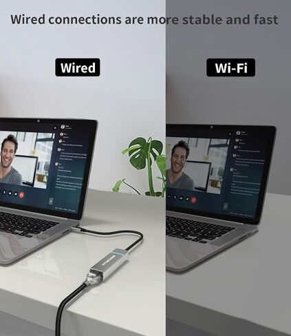 محول USB C إلى إيثرنت 2.5 جيجا، محول شبكة USB من الألومنيوم من النوع C 3.1 إلى RJ45 Gigabit LAN (متوافق مع Thunderbolt 3) لأجهزة MacBook Pro/Air وiPad Pro وiPhone 15 Series والكمبيوتر المحمول والمزيد in Kuwait