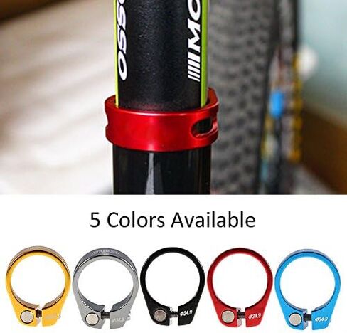 Bike Seatpost Clamp, 5 Colors 34.9 mm Bike Tube Clip Clamping Clip Aluminum Alloy Accessory Quick Release () in Saudi Arabia