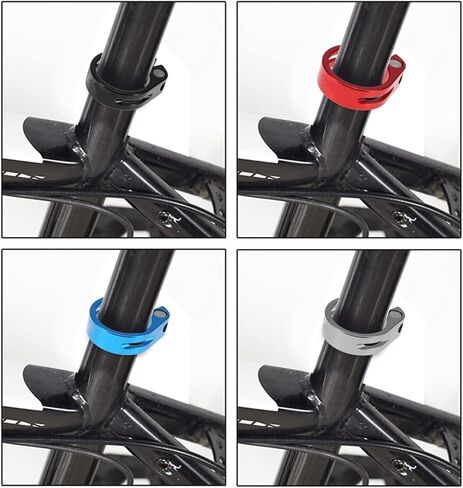 Bike Seatpost Clamp, 5 Colors 34.9 mm Bike Tube Clip Clamping Clip Aluminum Alloy Accessory Quick Release () in Saudi Arabia