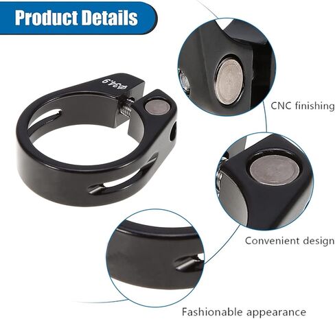 Bike Seatpost Clamp, 5 Colors 34.9 mm Bike Tube Clip Clamping Clip Aluminum Alloy Accessory Quick Release () in Saudi Arabia