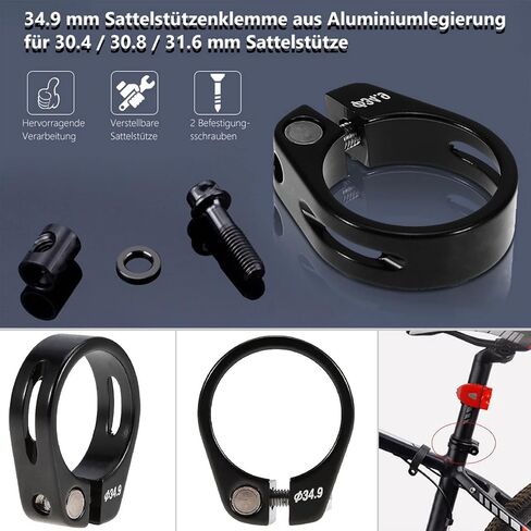 Bike Seatpost Clamp, 5 Colors 34.9 mm Bike Tube Clip Clamping Clip Aluminum Alloy Accessory Quick Release () in Saudi Arabia