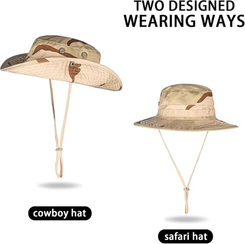 Sun Hats for Men Women Bucket Hat UPF 50+ Boonie Fishing Safari Hat in Kuwait