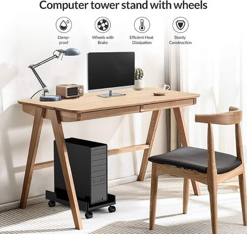 ORICO Mobile CPU Stand, Adjustable Computer Tower Stand with Locking Caster Wheel, Fits Most Gaming PC Under Home Office Desk (CPB4) in Saudi Arabia