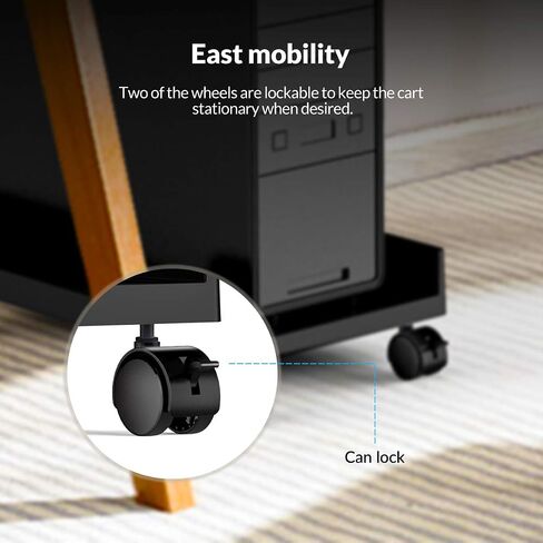 ORICO Mobile CPU Stand, Adjustable Computer Tower Stand with Locking Caster Wheel, Fits Most Gaming PC Under Home Office Desk (CPB4) in Saudi Arabia