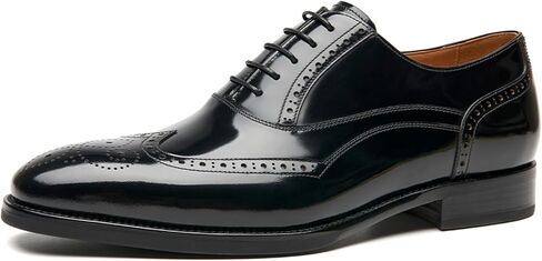 BEAU TODAY Wingtip Oxfords Shoes for Men,Brogue Dress Oxford Shoes for Men，Leather Formal Classic Lace Up Church Shoes for Casual Business in Saudi Arabia