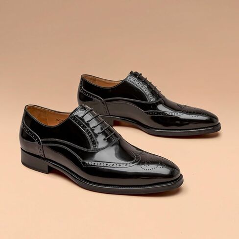 BEAU TODAY Wingtip Oxfords Shoes for Men,Brogue Dress Oxford Shoes for Men，Leather Formal Classic Lace Up Church Shoes for Casual Business in Saudi Arabia