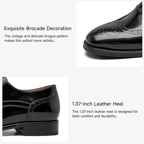 BEAU TODAY Wingtip Oxfords Shoes for Men,Brogue Dress Oxford Shoes for Men，Leather Formal Classic Lace Up Church Shoes for Casual Business in Saudi Arabia