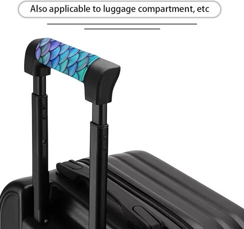 BIGCARJOB حورية البحر قشور السمك مقبض الأمتعة التفاف لحقيبة السفر حقيبة يلتف، 2 حزمة حقيبة عربة مقبض غطاء مقبض الباب مقبض حماية غطاء الأكمام للنساء اكسسوارات السفر in Kuwait