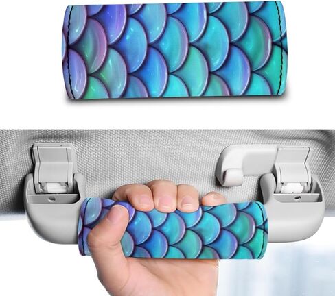 BIGCARJOB حورية البحر قشور السمك مقبض الأمتعة التفاف لحقيبة السفر حقيبة يلتف، 2 حزمة حقيبة عربة مقبض غطاء مقبض الباب مقبض حماية غطاء الأكمام للنساء اكسسوارات السفر in Kuwait