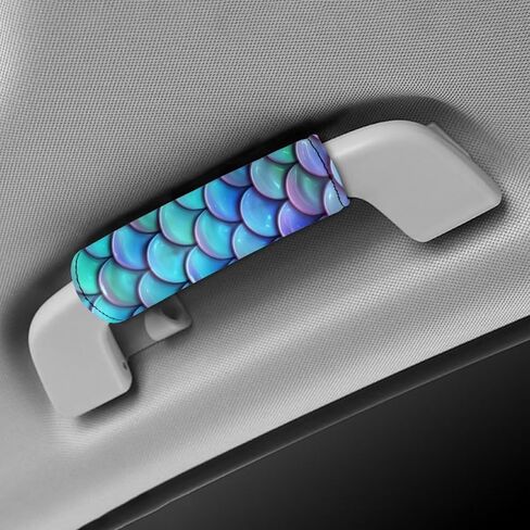 BIGCARJOB حورية البحر قشور السمك مقبض الأمتعة التفاف لحقيبة السفر حقيبة يلتف، 2 حزمة حقيبة عربة مقبض غطاء مقبض الباب مقبض حماية غطاء الأكمام للنساء اكسسوارات السفر in Kuwait