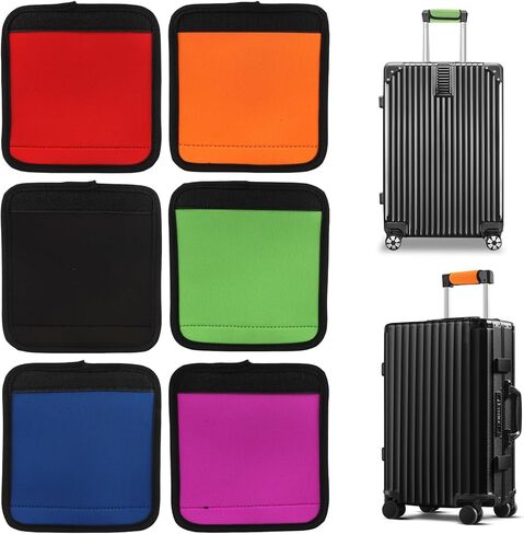 6 Pack Neoprene Luggage Handle Cover, Neoprene Removable Handle Covers, Hook and Loop Strap Design, Luggage Handle Recognizer, for Luggage, Trolley Cases(Size:15.5x14.5cm) in Saudi Arabia