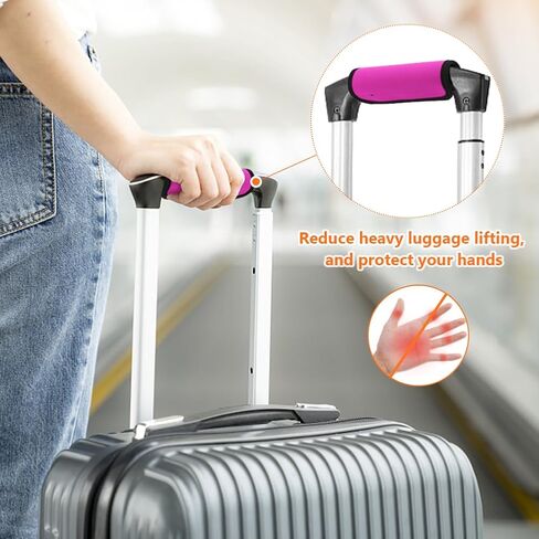 6 Pack Neoprene Luggage Handle Cover, Neoprene Removable Handle Covers, Hook and Loop Strap Design, Luggage Handle Recognizer, for Luggage, Trolley Cases(Size:15.5x14.5cm) in Saudi Arabia