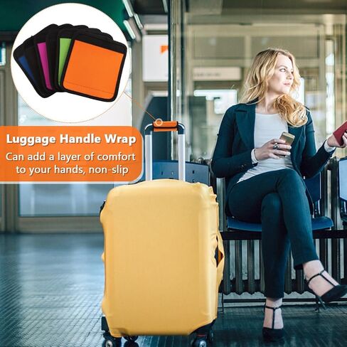 6 Pack Neoprene Luggage Handle Cover, Neoprene Removable Handle Covers, Hook and Loop Strap Design, Luggage Handle Recognizer, for Luggage, Trolley Cases(Size:15.5x14.5cm) in Saudi Arabia