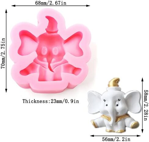 Animal Elephant Shape Car Freshie Silicone Mold for Making Soap Aroma Beads Car Freshie Pendant Clay cake decoration Resin in Saudi Arabia