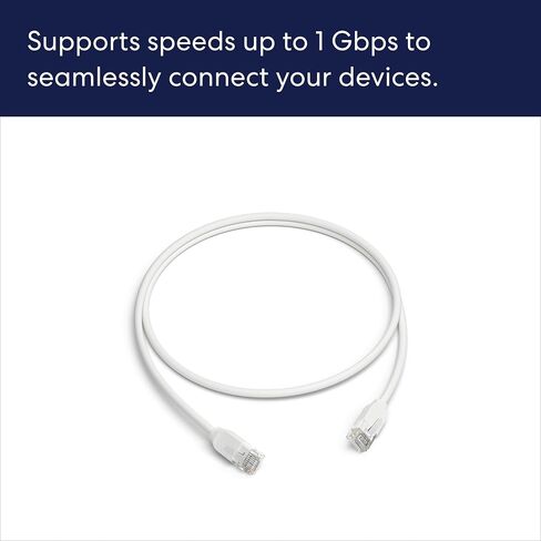 Amazon eero CAT6a Ethernet cable | Supports 10 gigabit+ speeds | 3 foot | 1-pack | Arctic White in Saudi Arabia