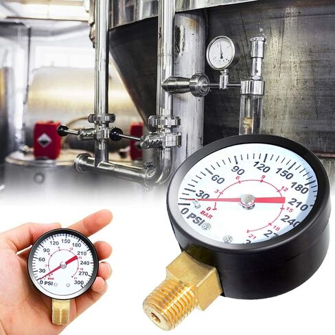 Beduan Air Pressure Gauge, 1/4" NPT Male 1-300 PSI 2" Dial Utility, Multiple Function Regulator Gauge for Fluid Compression Fitting, Spigot Adapters, Garden Hose in Saudi Arabia