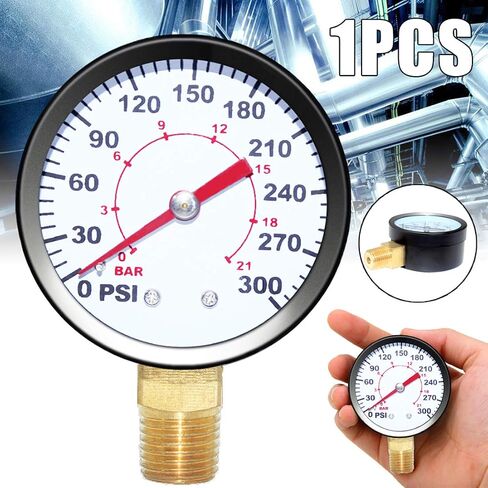 Beduan Air Pressure Gauge, 1/4" NPT Male 1-300 PSI 2" Dial Utility, Multiple Function Regulator Gauge for Fluid Compression Fitting, Spigot Adapters, Garden Hose in Saudi Arabia