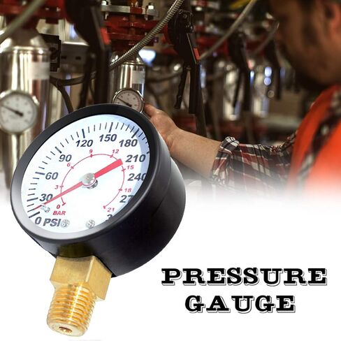 Beduan Air Pressure Gauge, 1/4" NPT Male 1-300 PSI 2" Dial Utility, Multiple Function Regulator Gauge for Fluid Compression Fitting, Spigot Adapters, Garden Hose in Saudi Arabia