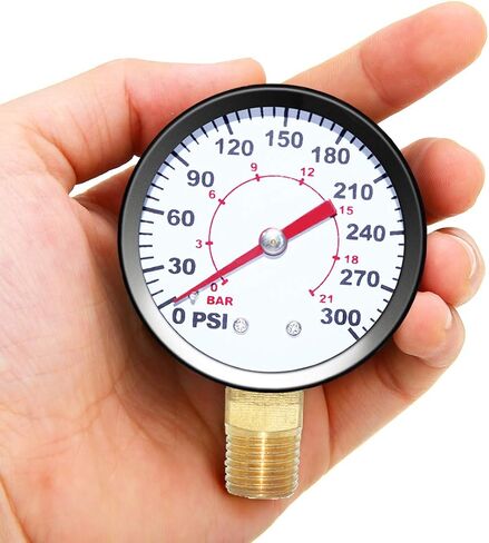 Beduan Air Pressure Gauge, 1/4" NPT Male 1-300 PSI 2" Dial Utility, Multiple Function Regulator Gauge for Fluid Compression Fitting, Spigot Adapters, Garden Hose in Saudi Arabia