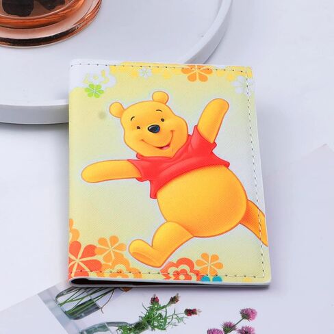 غطاء حامل جواز سفر جلدي لطيف من Pooh Bear، محفظة جواز سفر Pooh Piglet Cosplay حافظة بطاقة الائتمان للنساء والفتيات (PAC-weini 2403) in Kuwait