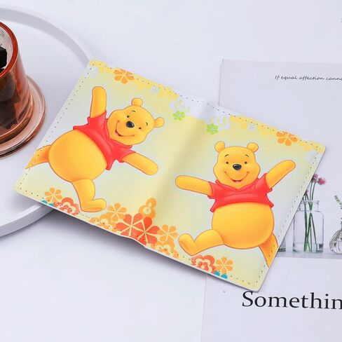 غطاء حامل جواز سفر جلدي لطيف من Pooh Bear، محفظة جواز سفر Pooh Piglet Cosplay حافظة بطاقة الائتمان للنساء والفتيات (PAC-weini 2403) in Kuwait