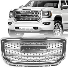 2016-2018 Grill for GMC Sierra 1500 Base SLE Denali Style Chrome Front Upper Bumper Grille in Kuwait