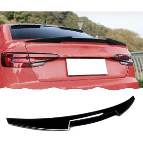 جناح سبويلر خلفي STSEV01 متوافق مع Audi A4 S4 B9 8W 2017-2024 Sedan Premium/Prestige/Tech Premium، إكسسوارات خارجية للشفاه باللون الأسود اللامع in Kuwait