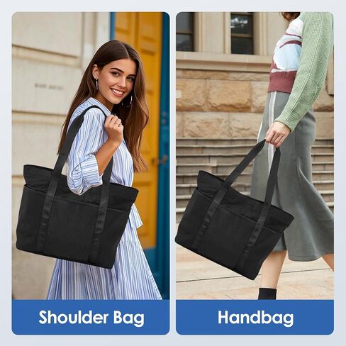 Tote Bag for Women with Zipper, Convertible Travel and Work Shoulder Bag, Large Teacher Tote Bag with Luggage Strap in Saudi Arabia