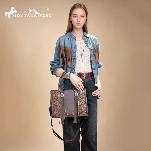 Montana West Tote Bag for Women Western Tooling Handbags Embroidered Concho Crossbody in Saudi Arabia