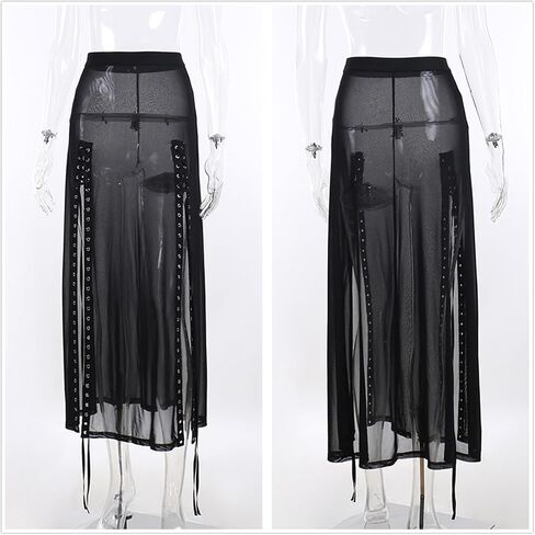تنورة نسائية قوطية بانك إيمو Y2K Harajuku Preppy Vintage Rave Grunge Alt in Kuwait