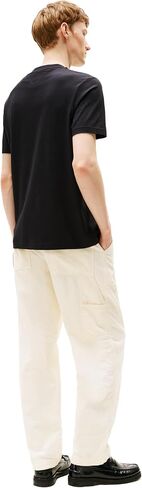 Tommy Hilfiger Men's Short Sleeve Cotton Graphic T-Shirts with Printed Linear Flag Logo Designs in Saudi Arabia