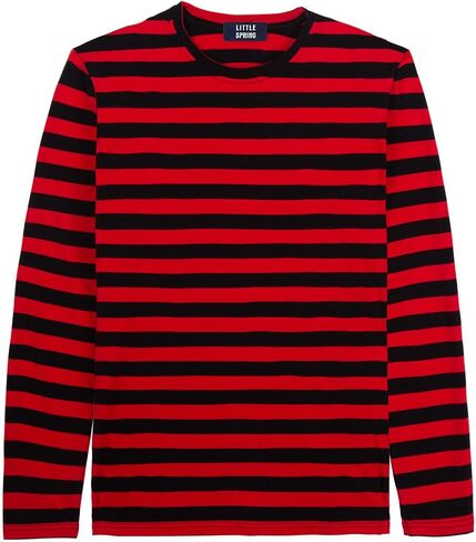 LittleSpring Men's Crewneck Long Sleeve Striped Tshirts in Saudi Arabia