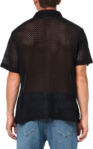 GUESS Men's Eco Net Loose Short Sleeve Knit in Saudi Arabia