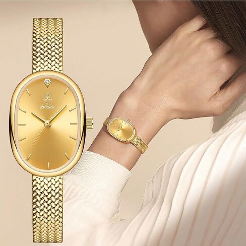 MASTOP Petite Vintage Oval Gold Women’s Watch, Waterproof Elegant Bracelet Watch for Small Wrists Minimalist Easy to Read in Saudi Arabia