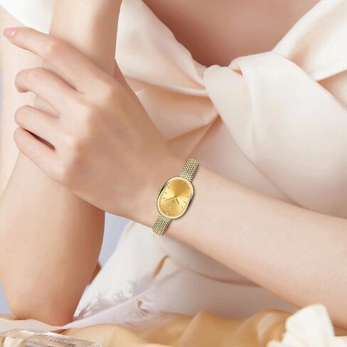 MASTOP Petite Vintage Oval Gold Women’s Watch, Waterproof Elegant Bracelet Watch for Small Wrists Minimalist Easy to Read in Saudi Arabia