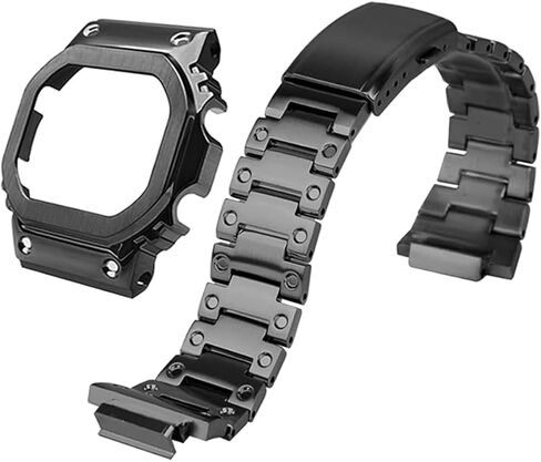 DW-5600 Mod Kit Stainless Steel Case Solid Metal Strap Bracelet for 5600 Series, 5610 Series, 5035 Series Watch Part Replacement in Kuwait