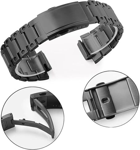 DW-5600 Mod Kit Stainless Steel Case Solid Metal Strap Bracelet for 5600 Series, 5610 Series, 5035 Series Watch Part Replacement in Kuwait